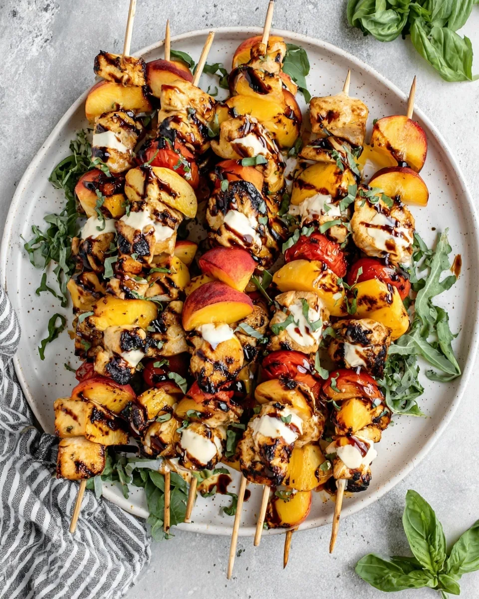 Grilled Peach Chicken Skewers Recipe