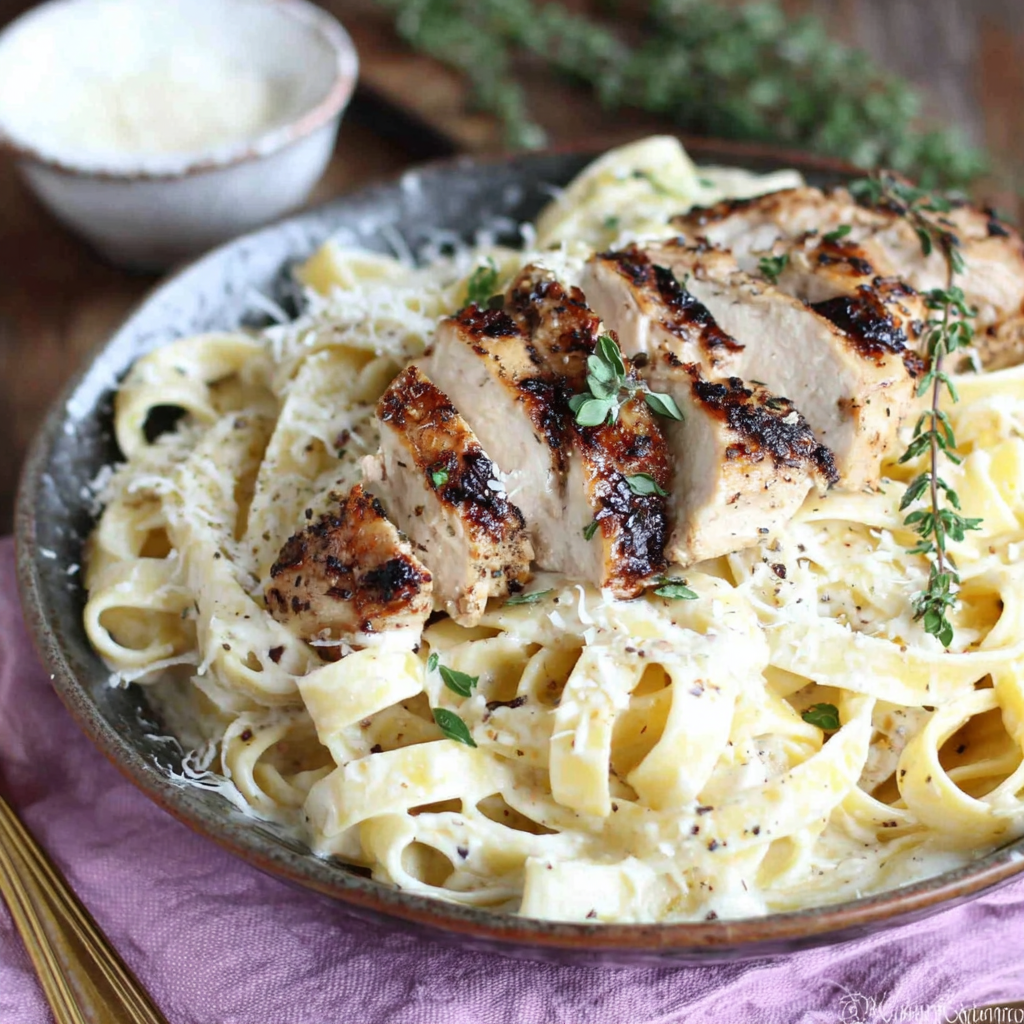 Fettuccine Alfredo With Grilled Chicken Recipe